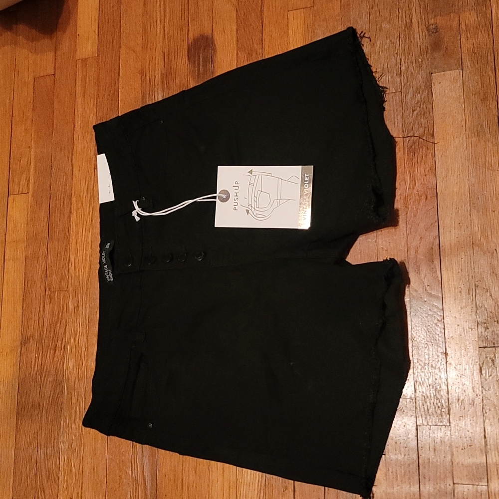 Black jean jegging shorts